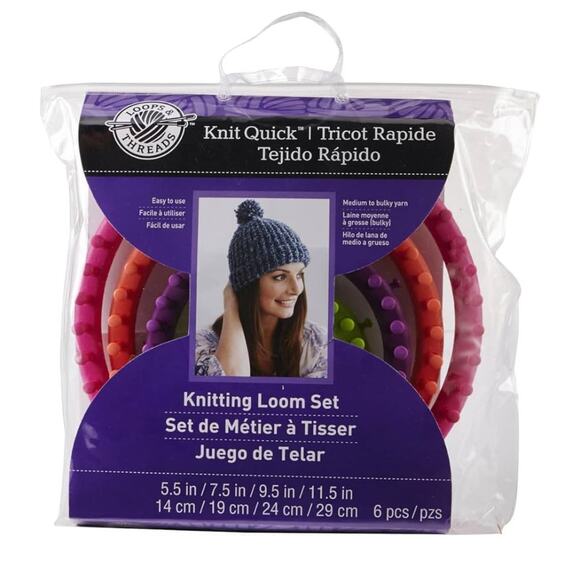Knit Quick™ Knitting Round Loom Set, by Loops & Threads® (5.5", 7.5",9.5",11.5") - Picture 3 of 3